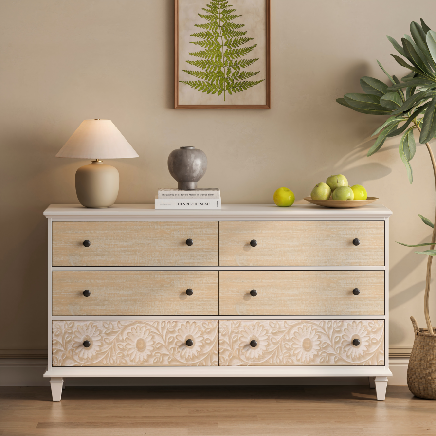 Floral Whimsy 6-Drawer Dresser